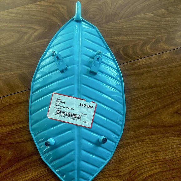 NWT Palm Beach turquoise, and gold party serving tray in perfect condition! - Picture 3 of 5